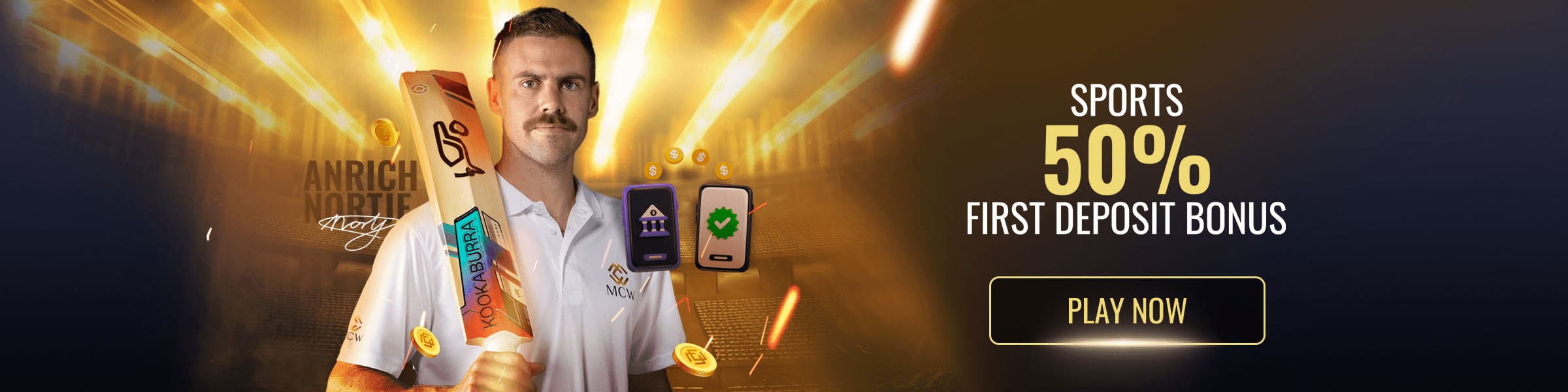 50% Bonus on your first deposit for Sports Bets.